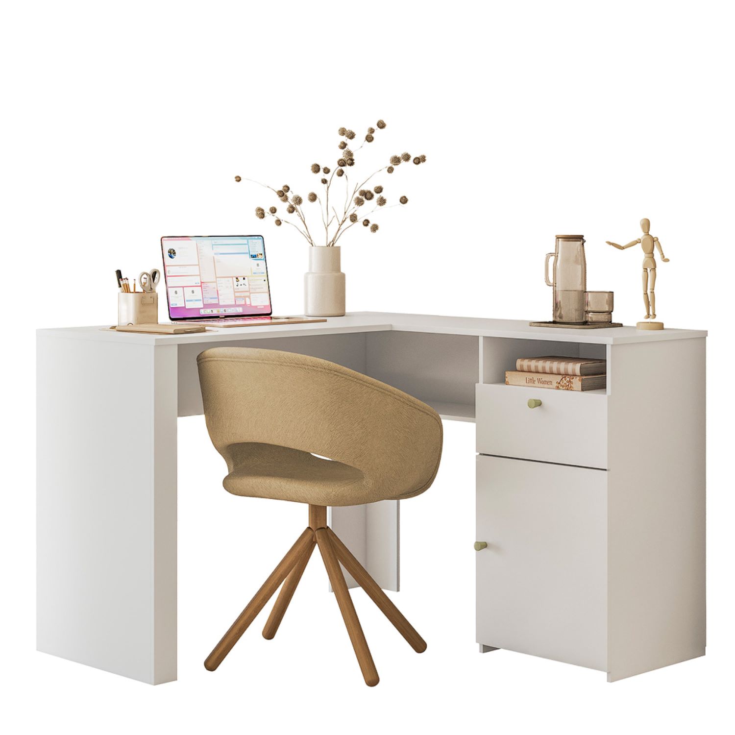 Mobler - Escrivaninha Flora - Branco - FI - Ecommerce